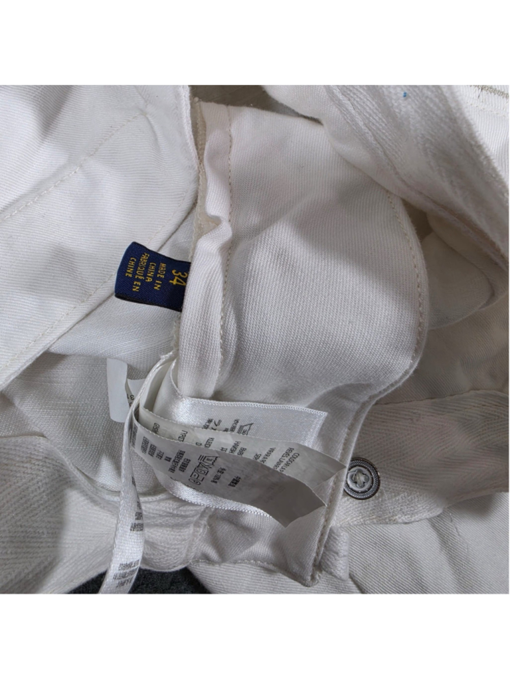 Polo Ralph Lauren White Frayed Hem Tailored Chino Shorts Men 34 - Picture 7 of 12